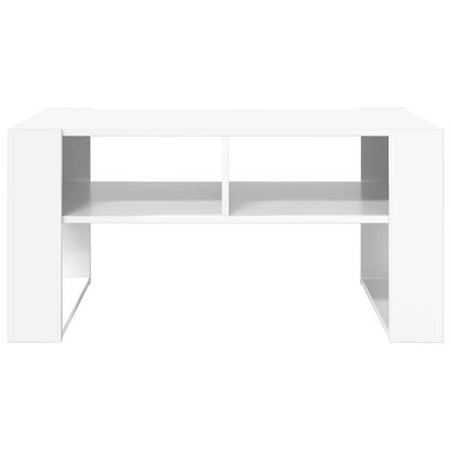 Salontafel met opslag Wit 92 x 53 x 45 cm Bewerkt hout