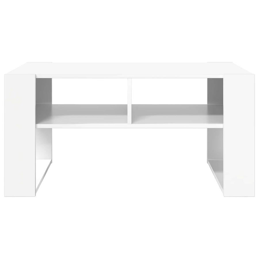 Salontafel met opslag Wit 92 x 53 x 45 cm Bewerkt hout