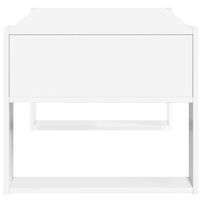 Salontafel met opslag Wit 92 x 53 x 45 cm Bewerkt hout