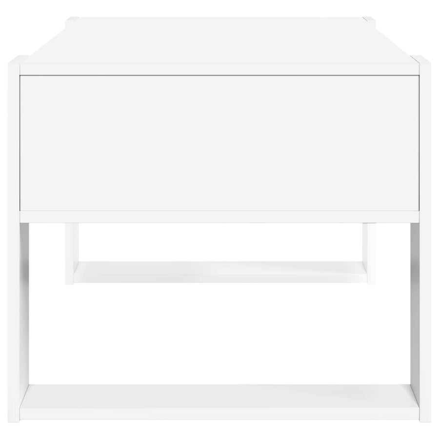 Salontafel met opslag Wit 92 x 53 x 45 cm Bewerkt hout