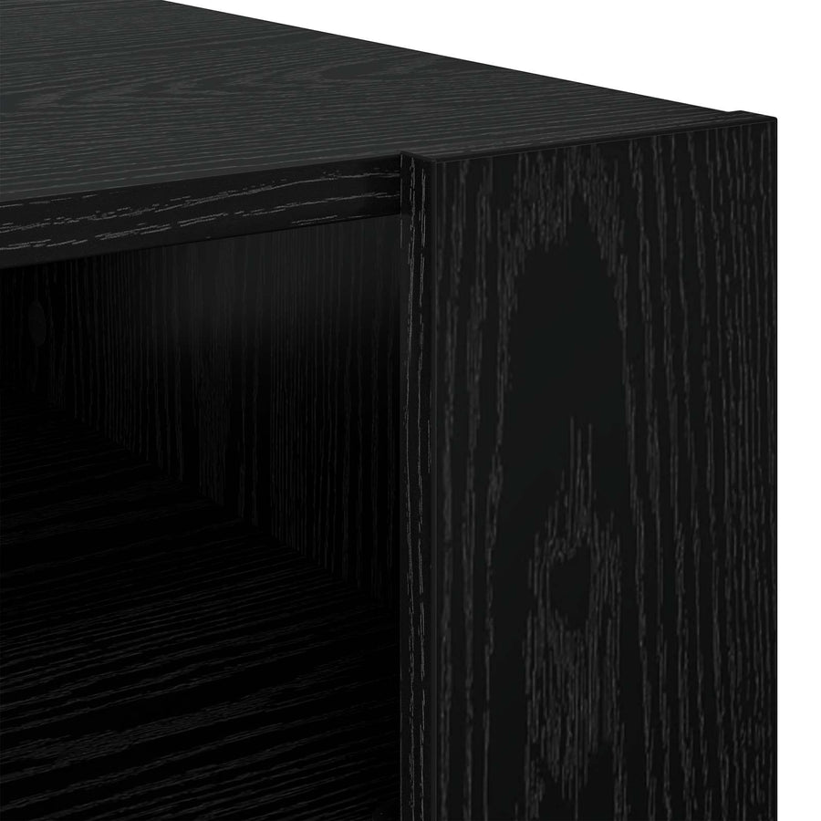 Salontafel met opslag Zwart Eiken 92 x 53 x 45 cm Bewerkt hout