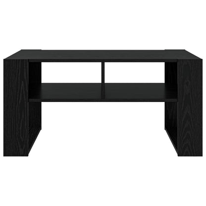 Salontafel met opslag Zwart Eiken 92 x 53 x 45 cm Bewerkt hout