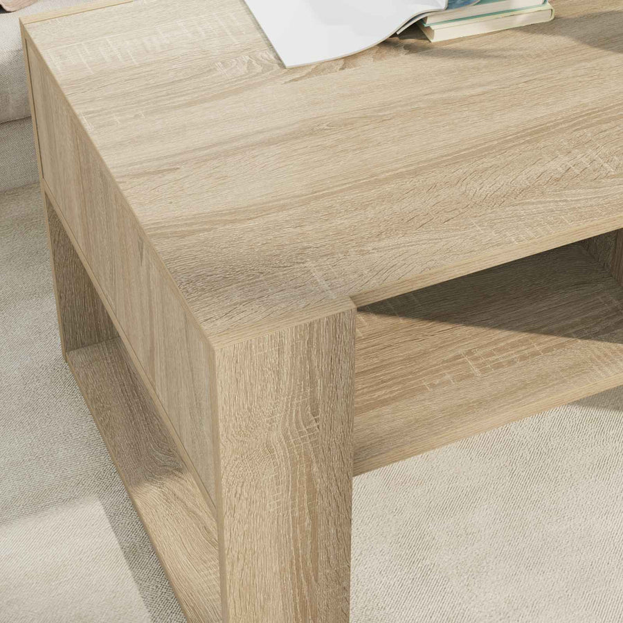 Salontafel met opslag Sonoma Eiken 92 x 53 x 45 cm Bewerkt hout