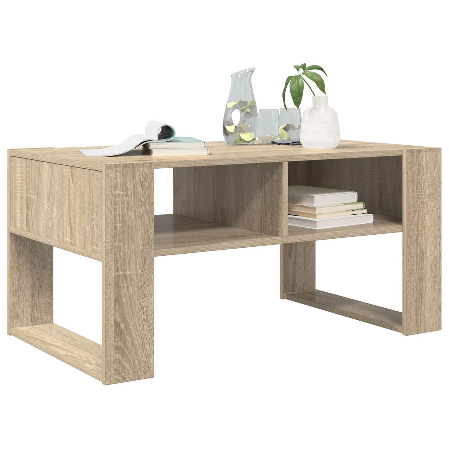 Salontafel met opslag Sonoma Eiken 92 x 53 x 45 cm Bewerkt hout