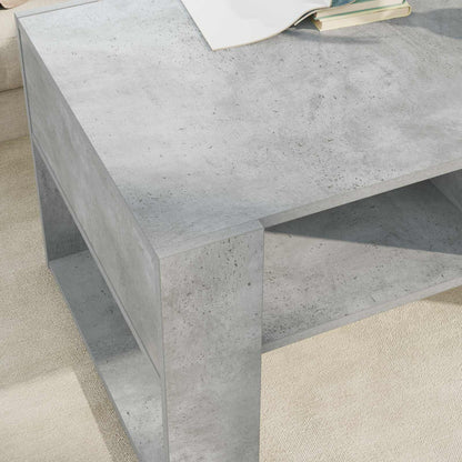 Salontafel met opslag Beton Grijs 92 x 53 x 45 cm Bewerkt hout