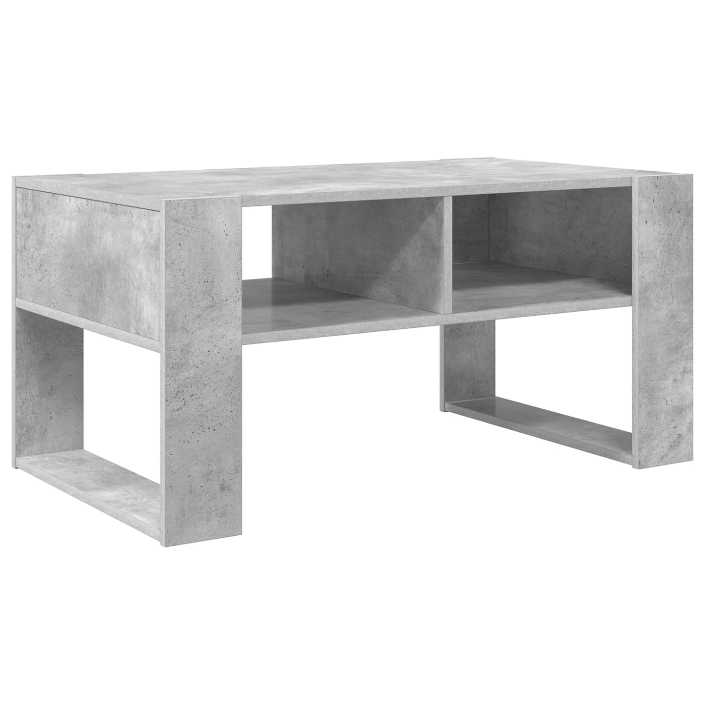 Salontafel met opslag Beton Grijs 92 x 53 x 45 cm Bewerkt hout