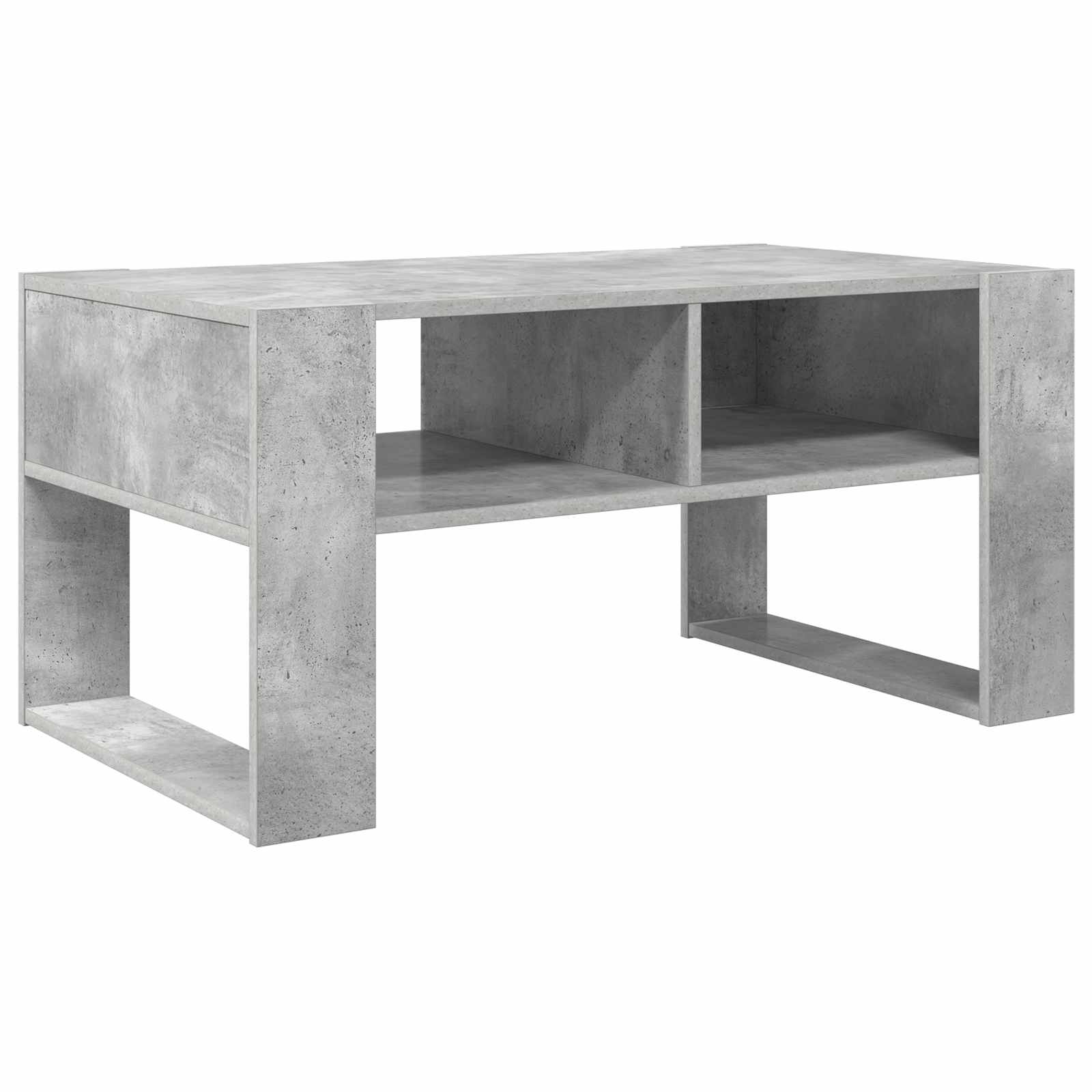 Salontafel met opslag Beton Grijs 92 x 53 x 45 cm Bewerkt hout