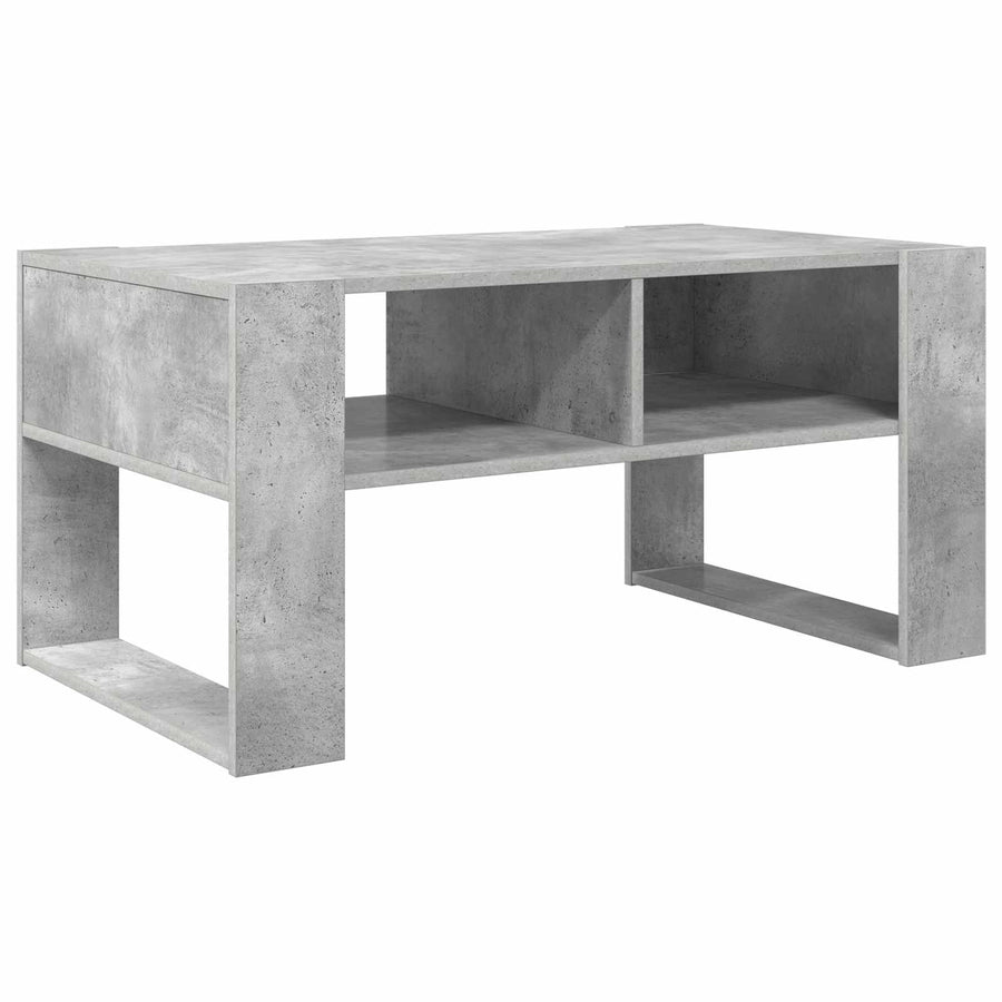 Salontafel met opslag Beton Grijs 92 x 53 x 45 cm Bewerkt hout