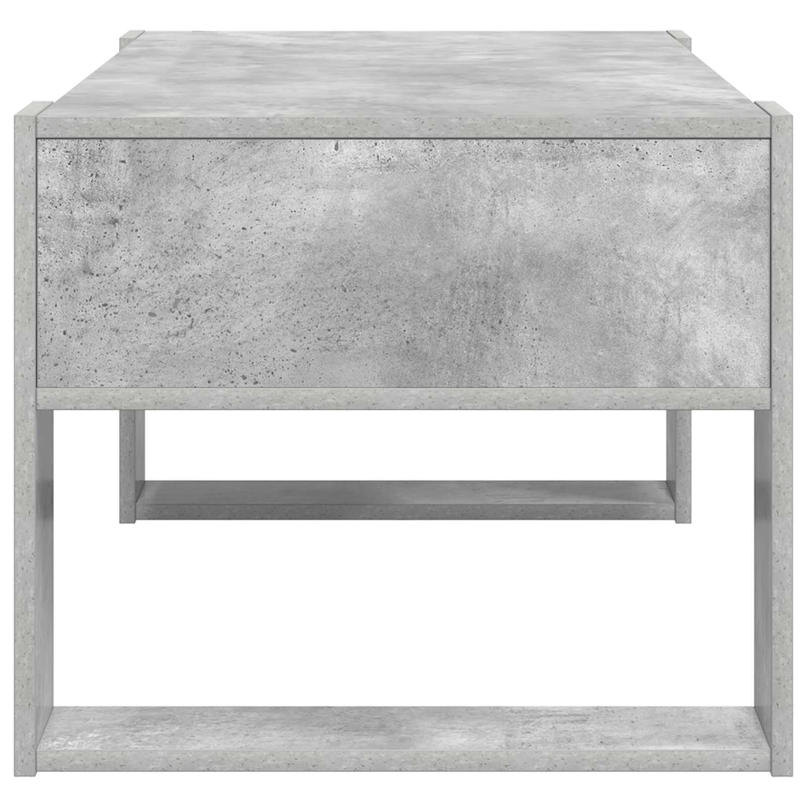 Salontafel met opslag Beton Grijs 92 x 53 x 45 cm Bewerkt hout