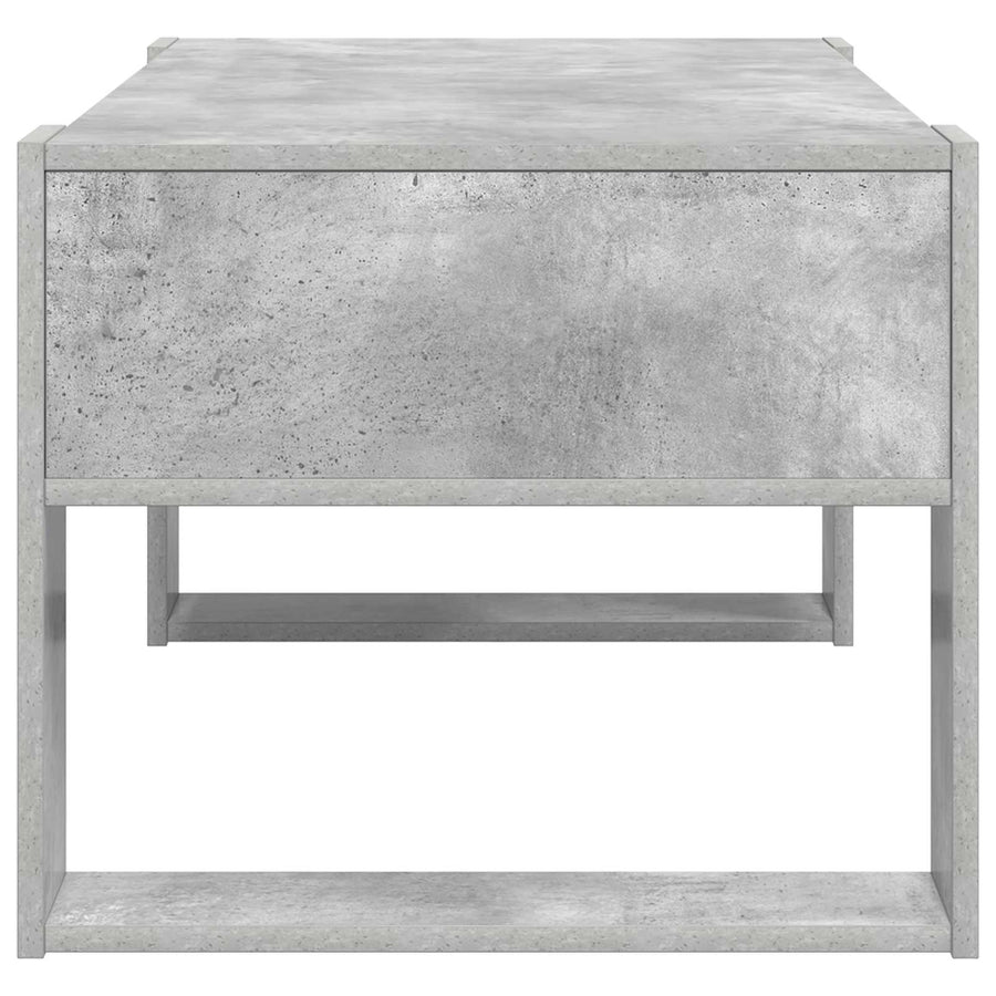 Salontafel met opslag Beton Grijs 92 x 53 x 45 cm Bewerkt hout