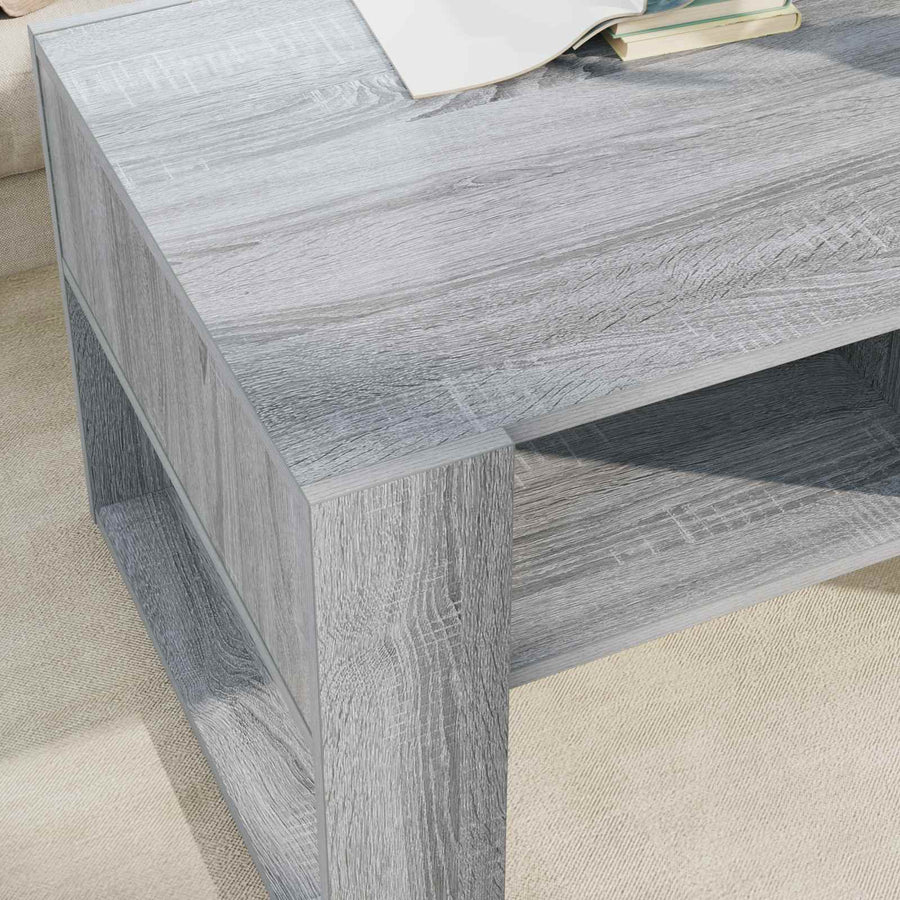 Salontafel met opslag Grijs Sonoma 92 x 53 x 45 cm Bewerkt hout