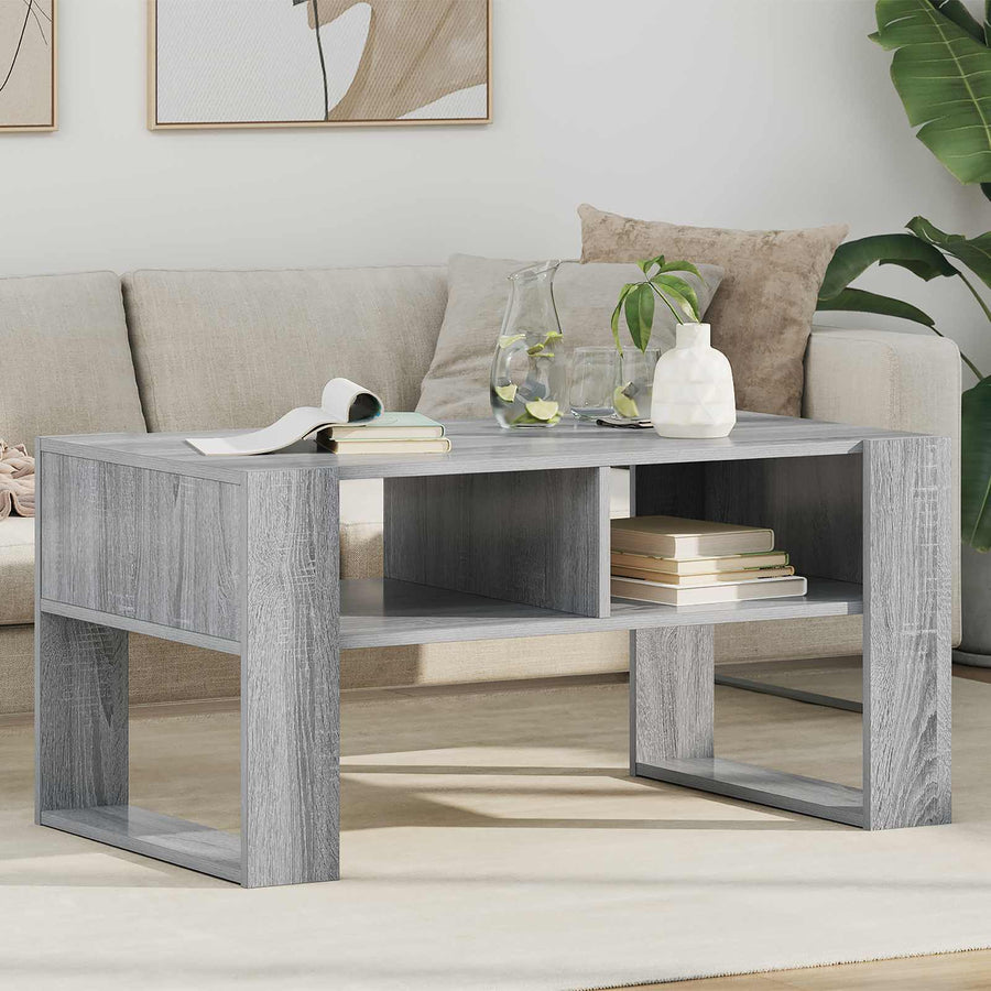 Salontafel met opslag Grijs Sonoma 92 x 53 x 45 cm Bewerkt hout