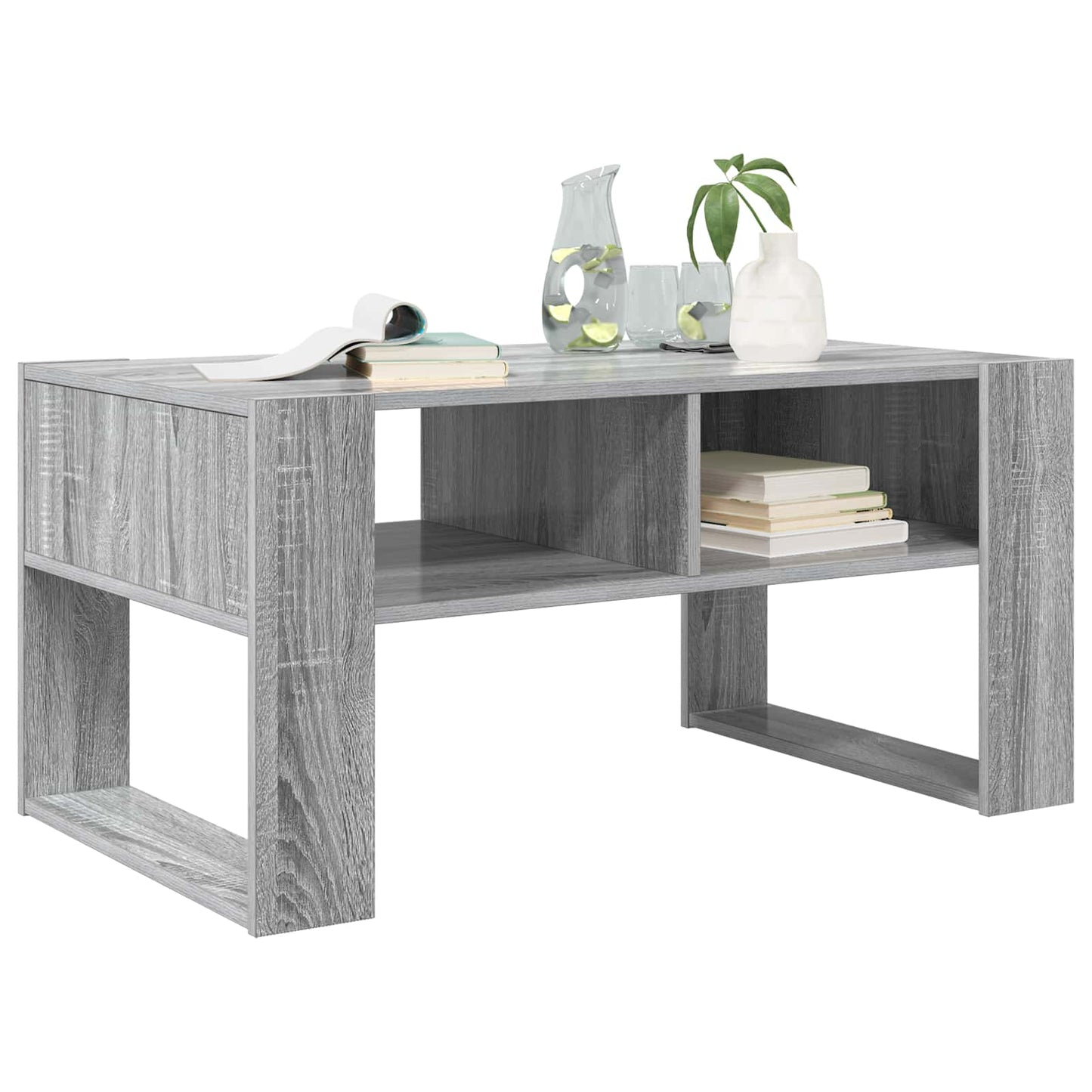 Salontafel met opslag Grijs Sonoma 92 x 53 x 45 cm Bewerkt hout
