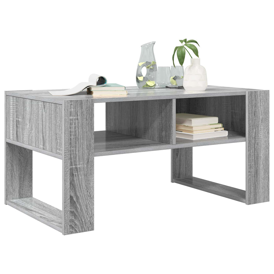 Salontafel met opslag Grijs Sonoma 92 x 53 x 45 cm Bewerkt hout