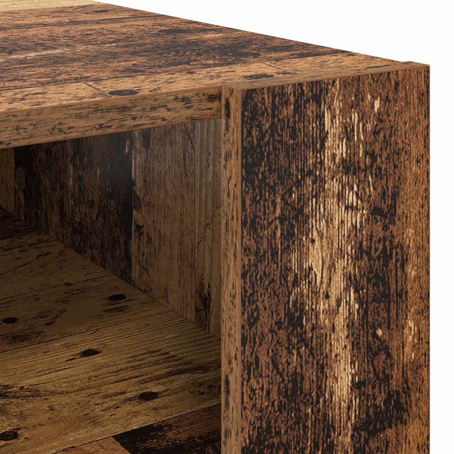 Salontafel met opslag Oudhout 92 x 53 x 45 cm Bewerkt hout