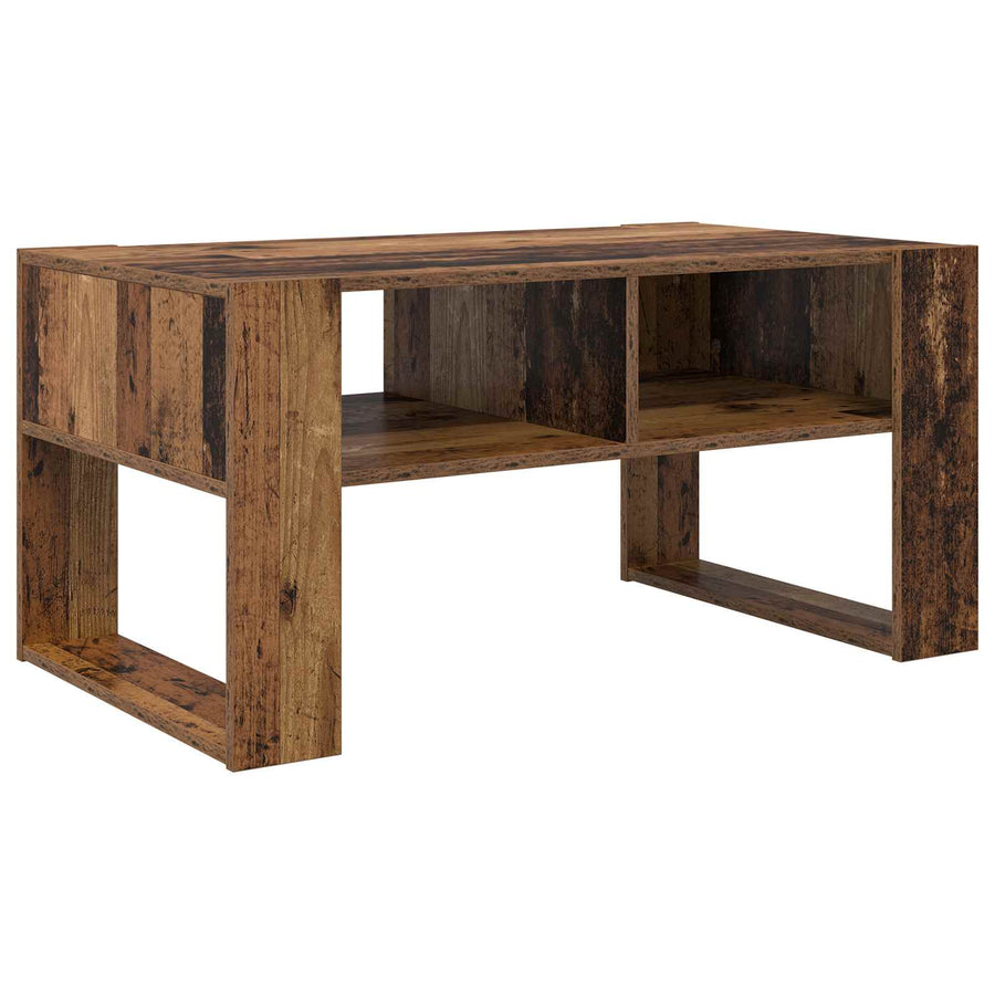 Salontafel met opslag Oudhout 92 x 53 x 45 cm Bewerkt hout