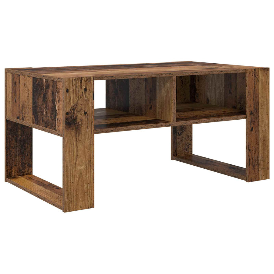 Salontafel met opslag Oudhout 92 x 53 x 45 cm Bewerkt hout
