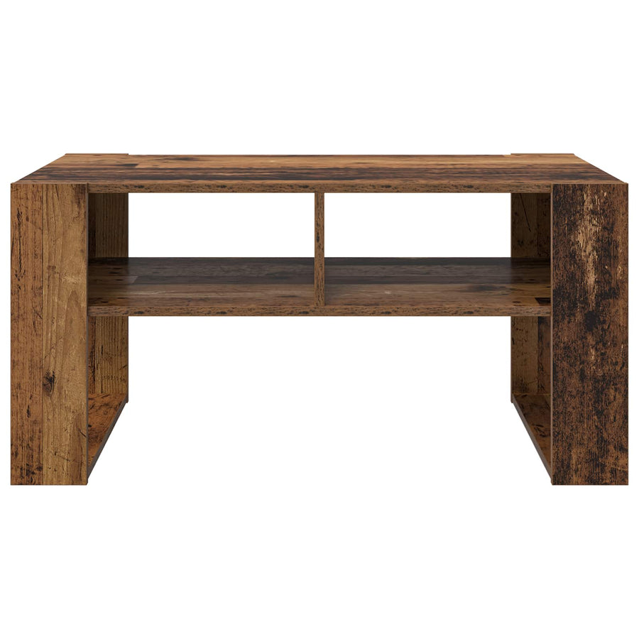 Salontafel met opslag Oudhout 92 x 53 x 45 cm Bewerkt hout