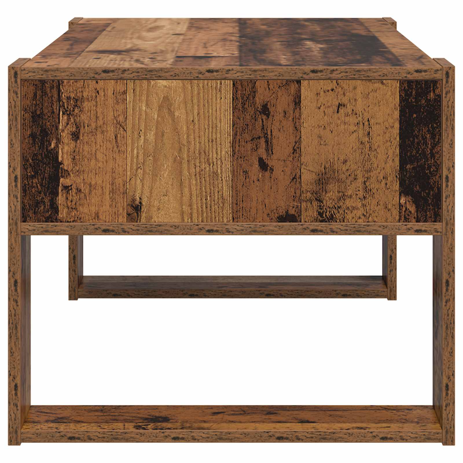 Salontafel met opslag Oudhout 92 x 53 x 45 cm Bewerkt hout