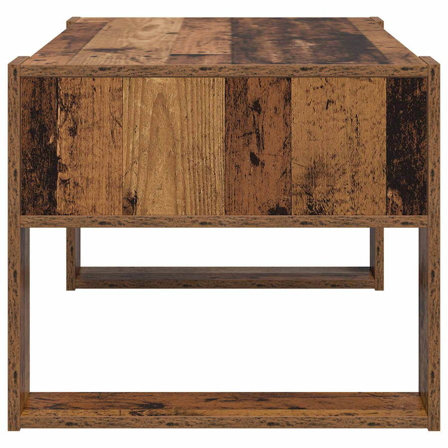 Salontafel met opslag Oudhout 92 x 53 x 45 cm Bewerkt hout