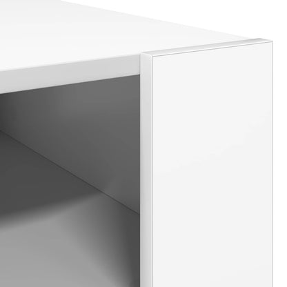 Salontafel met opslag Wit 66 x 53 x 45 cm Bewerkt hout