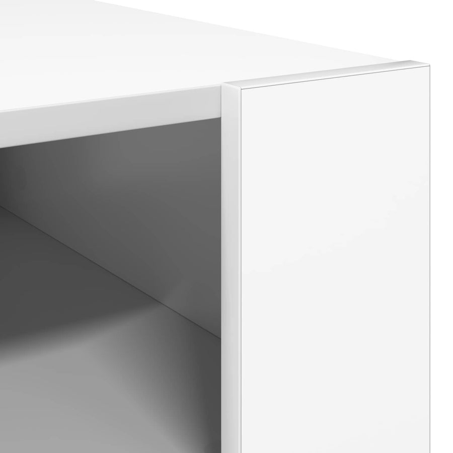 Salontafel met opslag Wit 66 x 53 x 45 cm Bewerkt hout