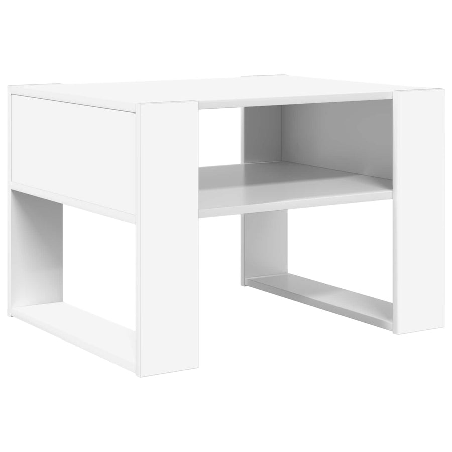Salontafel met opslag Wit 66 x 53 x 45 cm Bewerkt hout