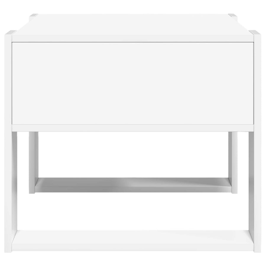 Salontafel met opslag Wit 66 x 53 x 45 cm Bewerkt hout