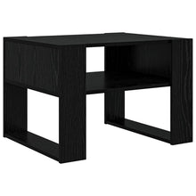 Salontafel met opslag Zwart Eiken 66 x 53 x 45 cm Bewerkt hout