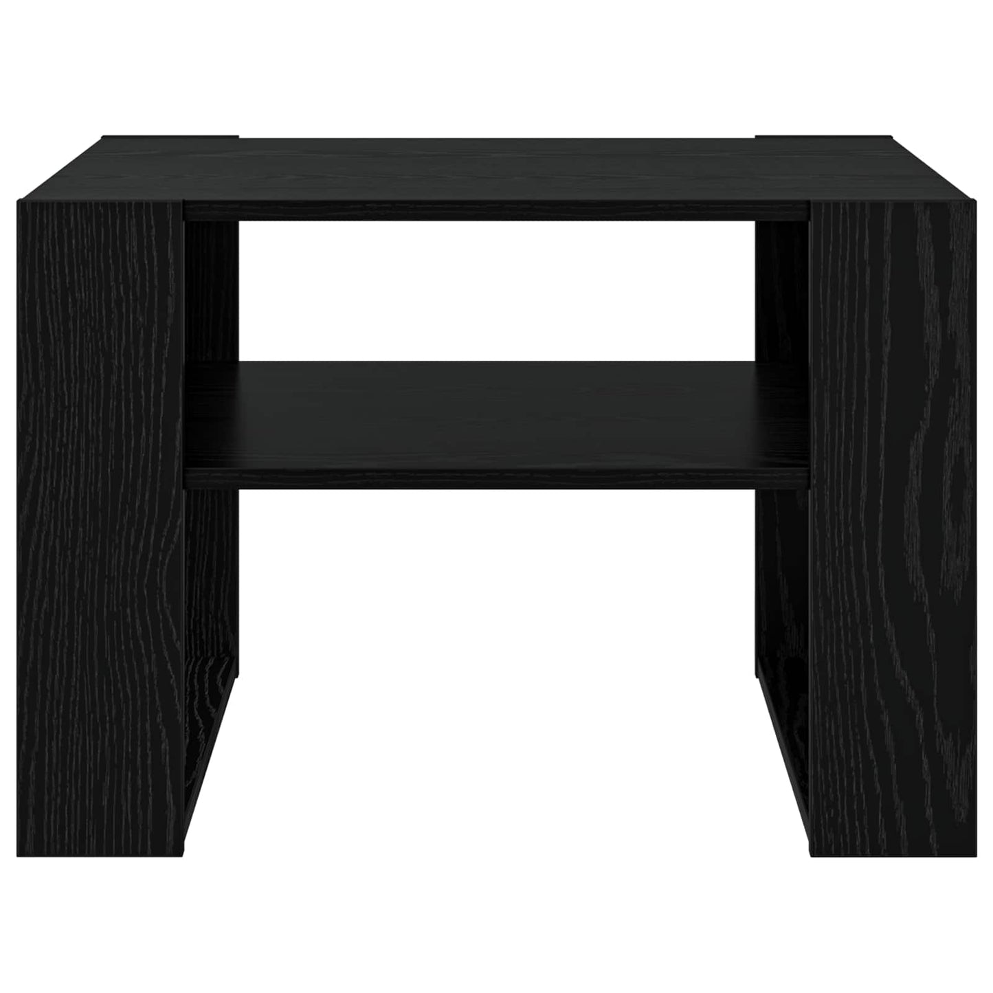 Salontafel met opslag Zwart Eiken 66 x 53 x 45 cm Bewerkt hout