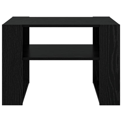 Salontafel met opslag Zwart Eiken 66 x 53 x 45 cm Bewerkt hout