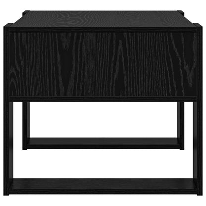 Salontafel met opslag Zwart Eiken 66 x 53 x 45 cm Bewerkt hout