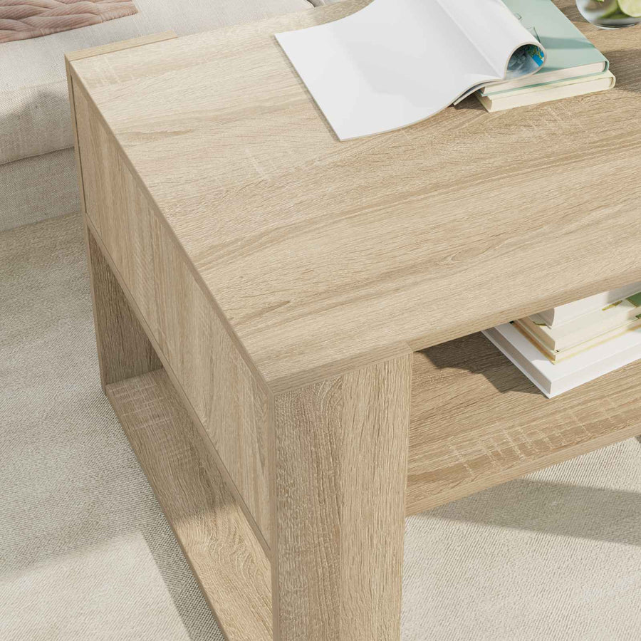 Salontafel met opslag Sonoma Eiken 66 x 53 x 45 cm Bewerkt hout