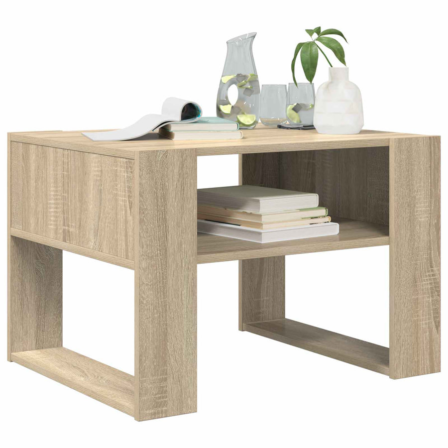 Salontafel met opslag Sonoma Eiken 66 x 53 x 45 cm Bewerkt hout
