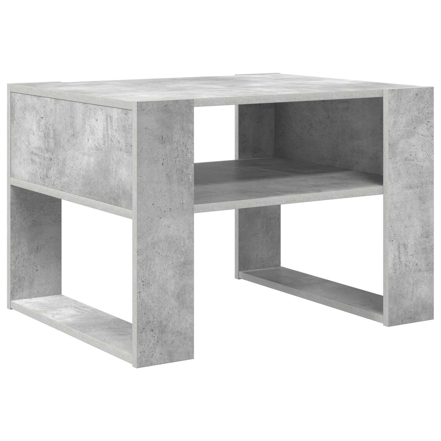 Salontafel met opslag Beton Grijs 66 x 53 x 45 cm Bewerkt hout