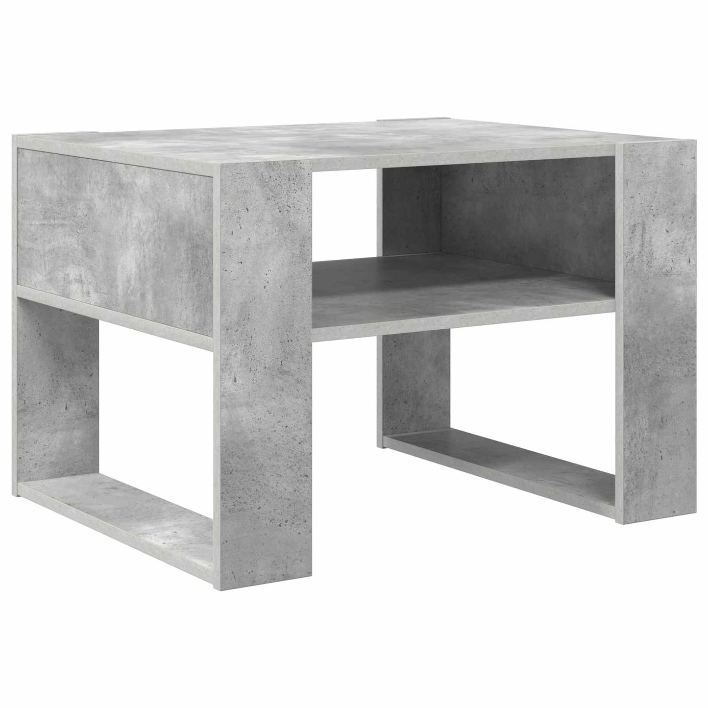 Salontafel met opslag Beton Grijs 66 x 53 x 45 cm Bewerkt hout