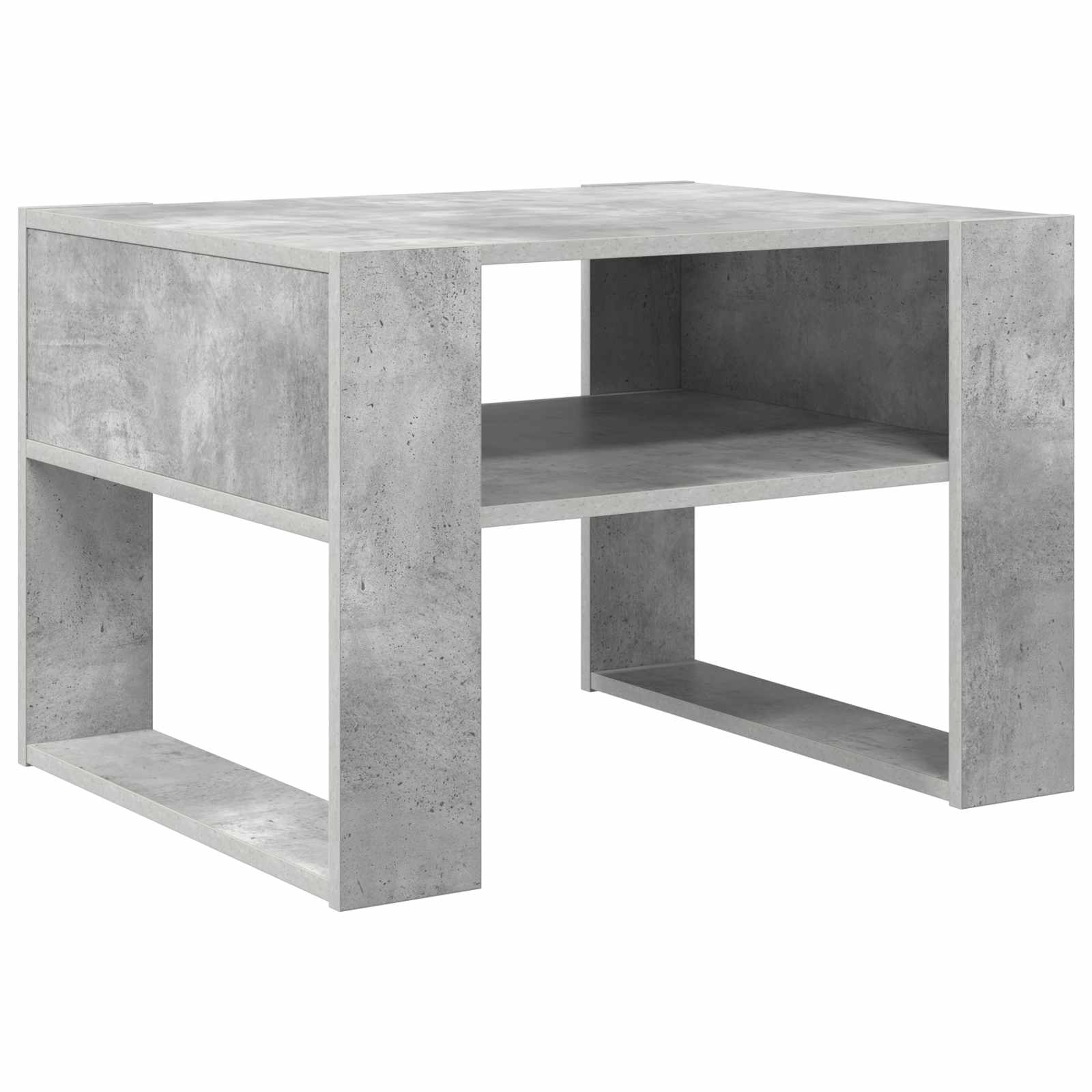 Salontafel met opslag Beton Grijs 66 x 53 x 45 cm Bewerkt hout