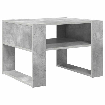 Salontafel met opslag Beton Grijs 66 x 53 x 45 cm Bewerkt hout