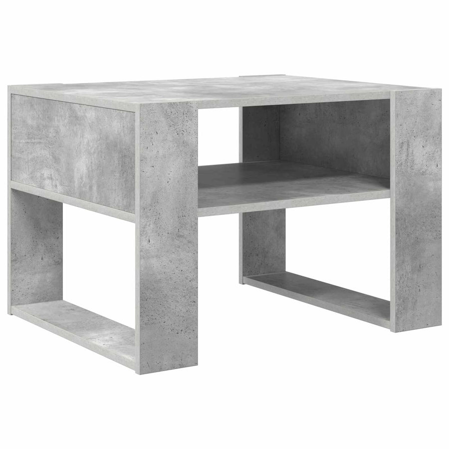 Salontafel met opslag Beton Grijs 66 x 53 x 45 cm Bewerkt hout