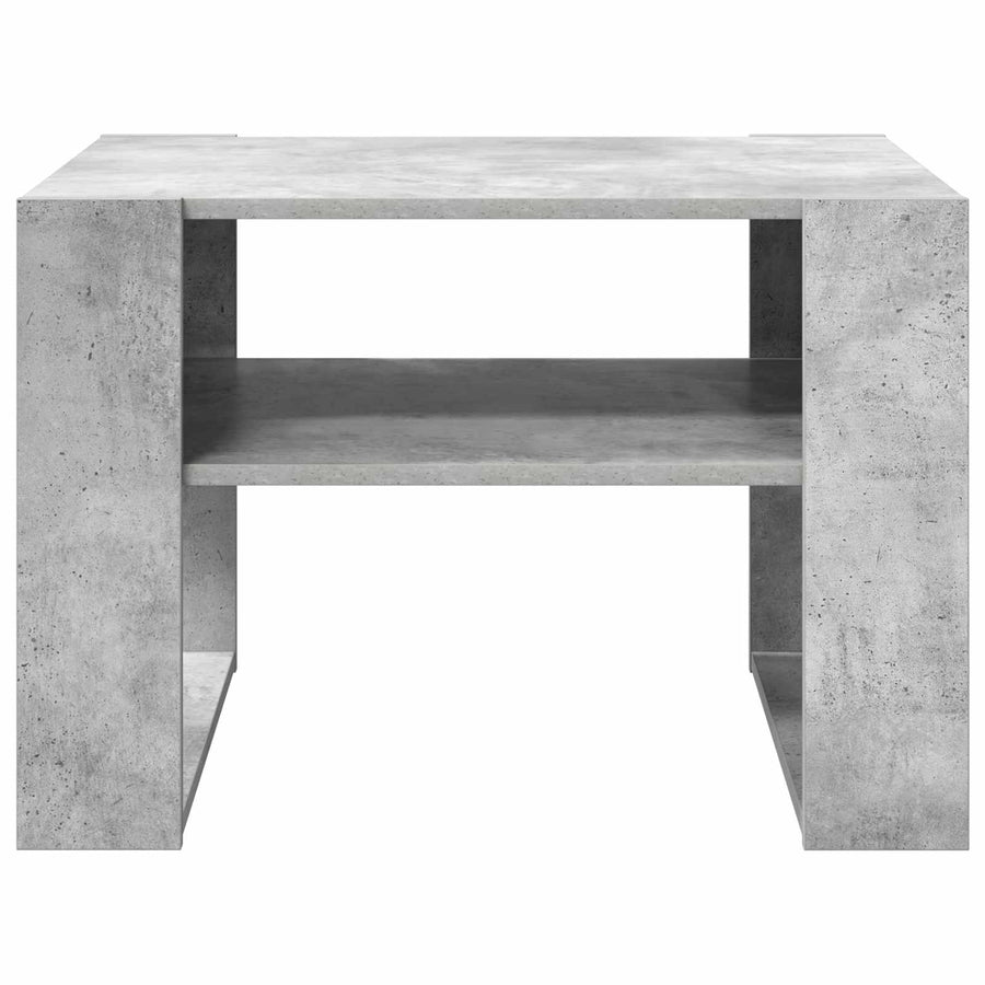 Salontafel met opslag Beton Grijs 66 x 53 x 45 cm Bewerkt hout