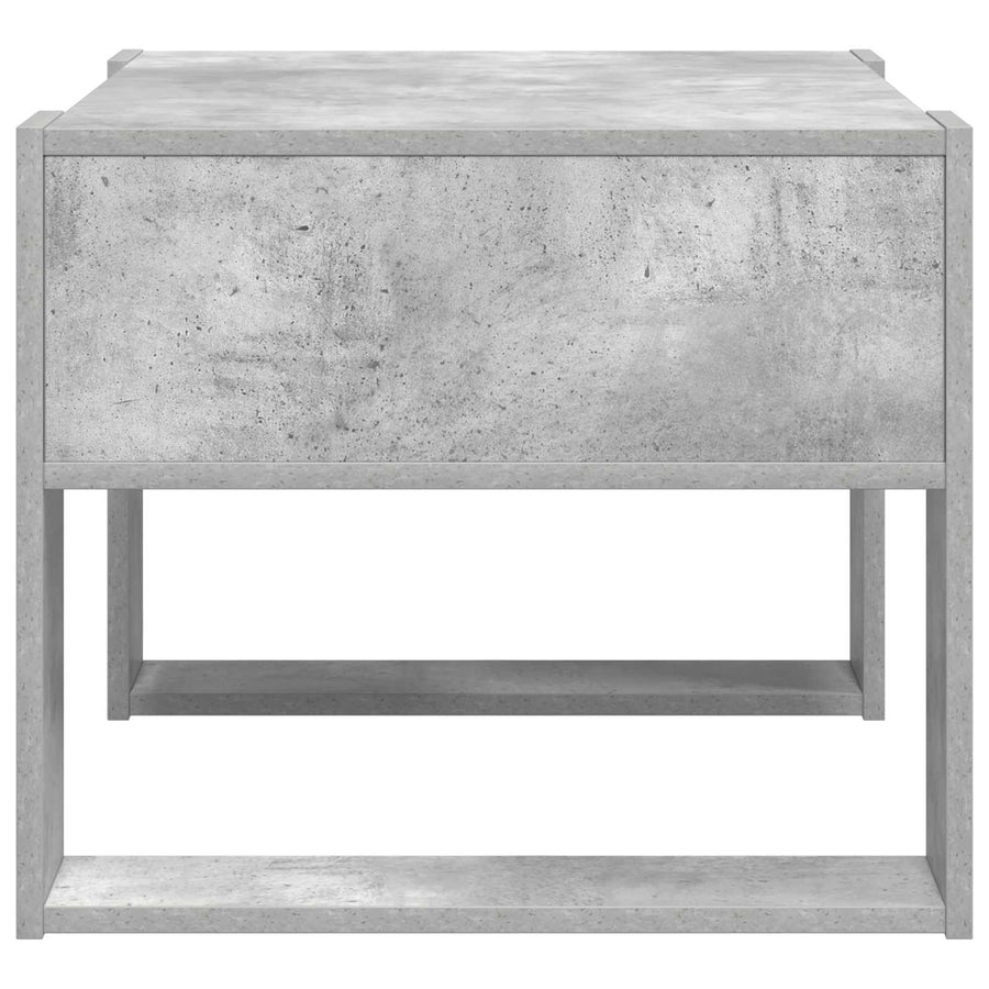 Salontafel met opslag Beton Grijs 66 x 53 x 45 cm Bewerkt hout