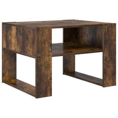 Salontafel Gerookt eiken 66 x 53 x 45 cm Bewerkt hout