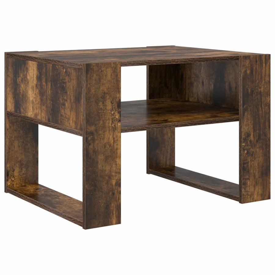 Salontafel Gerookt eiken 66 x 53 x 45 cm Bewerkt hout