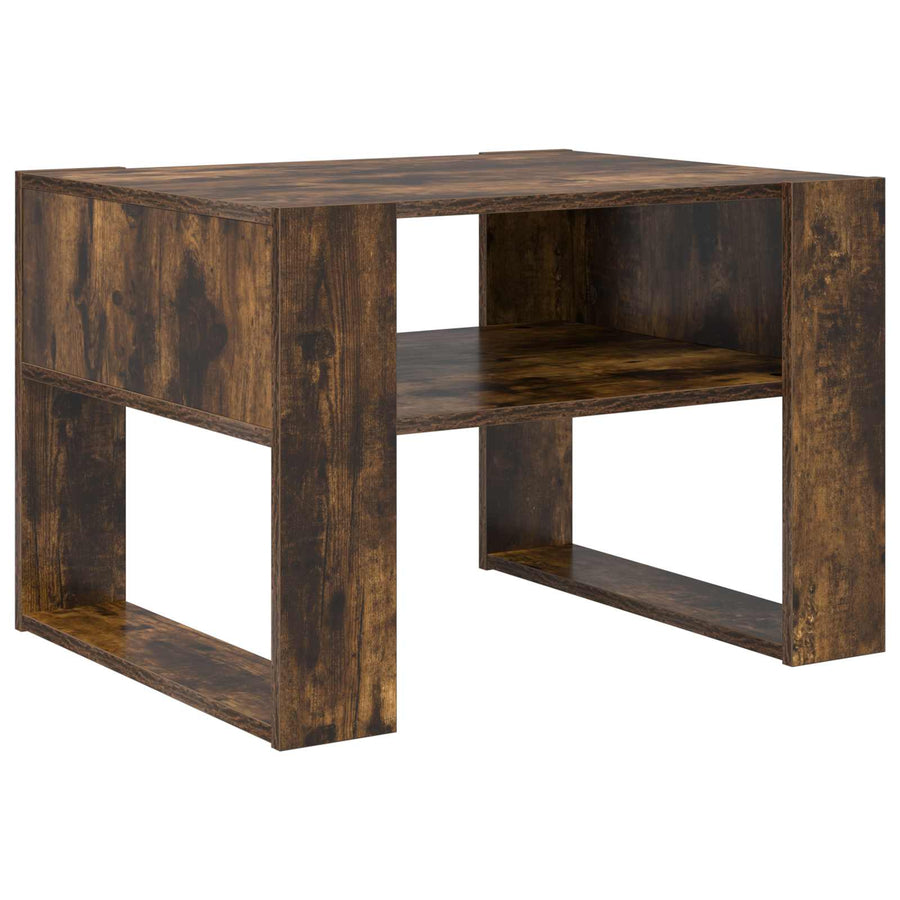 Salontafel Gerookt eiken 66 x 53 x 45 cm Bewerkt hout