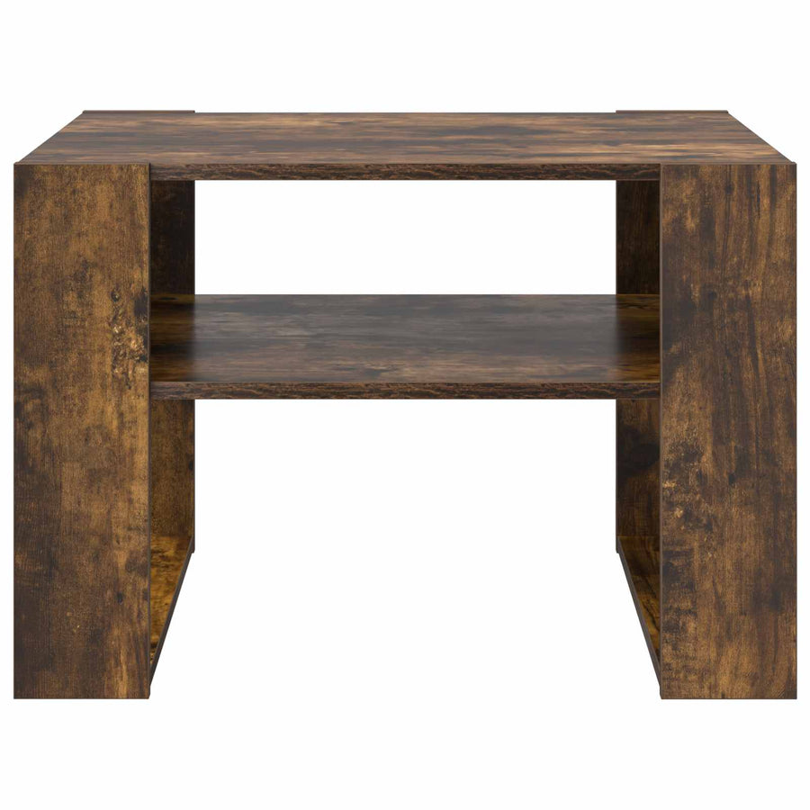 Salontafel Gerookt eiken 66 x 53 x 45 cm Bewerkt hout