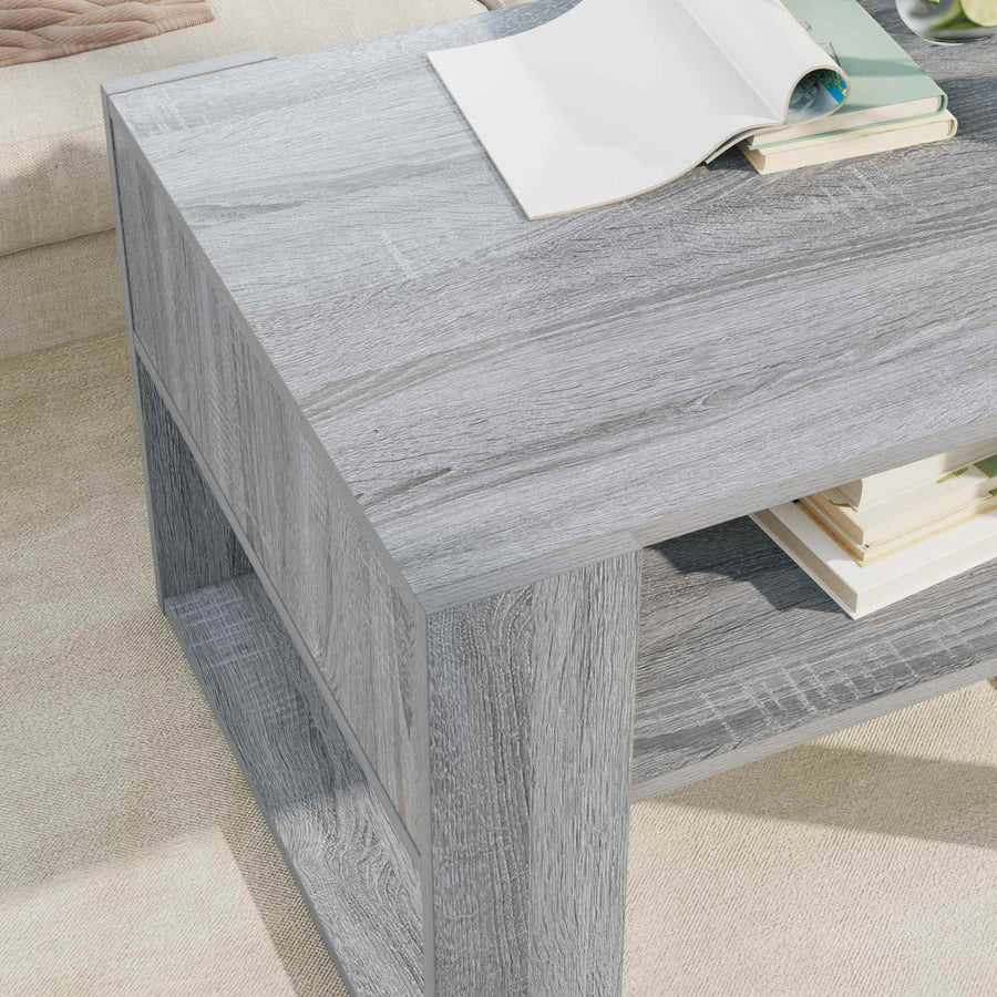 Salontafel met opslag Grijs Sonoma 66 x 53 x 45 cm Bewerkt hout