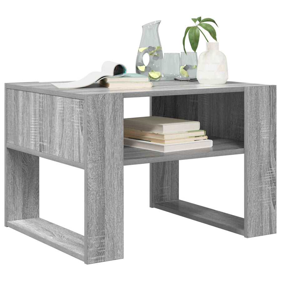 Salontafel met opslag Grijs Sonoma 66 x 53 x 45 cm Bewerkt hout