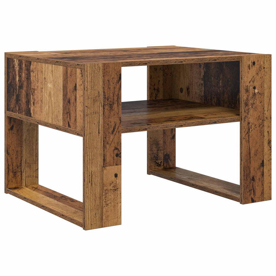 Salontafel met opslag Oudhout 66 x 53 x 45 cm Bewerkt hout