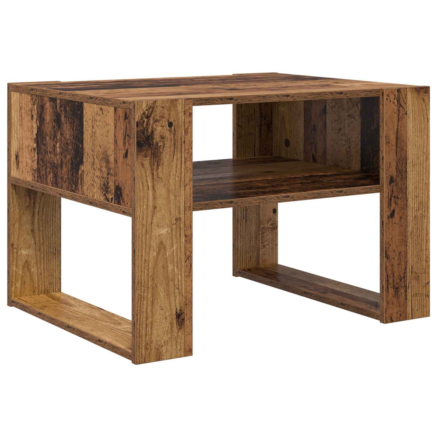 Salontafel met opslag Oudhout 66 x 53 x 45 cm Bewerkt hout