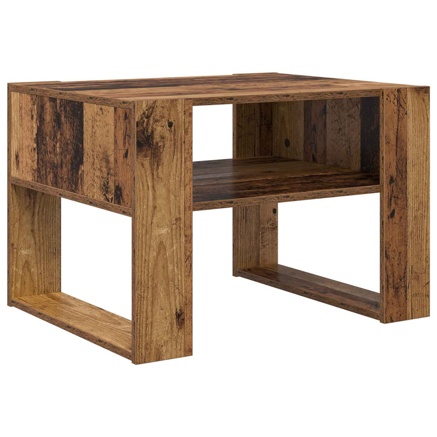 Salontafel met opslag Oudhout 66 x 53 x 45 cm Bewerkt hout